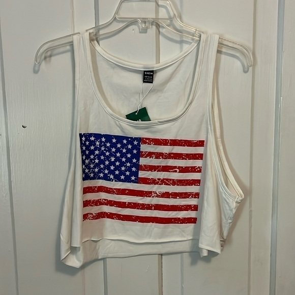 SHEIN American flag crop top size L - Picture 1 of 5